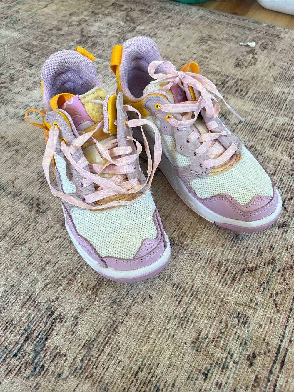 Nike Jordan Kids Sneakers in Pink, Cream & Yellow